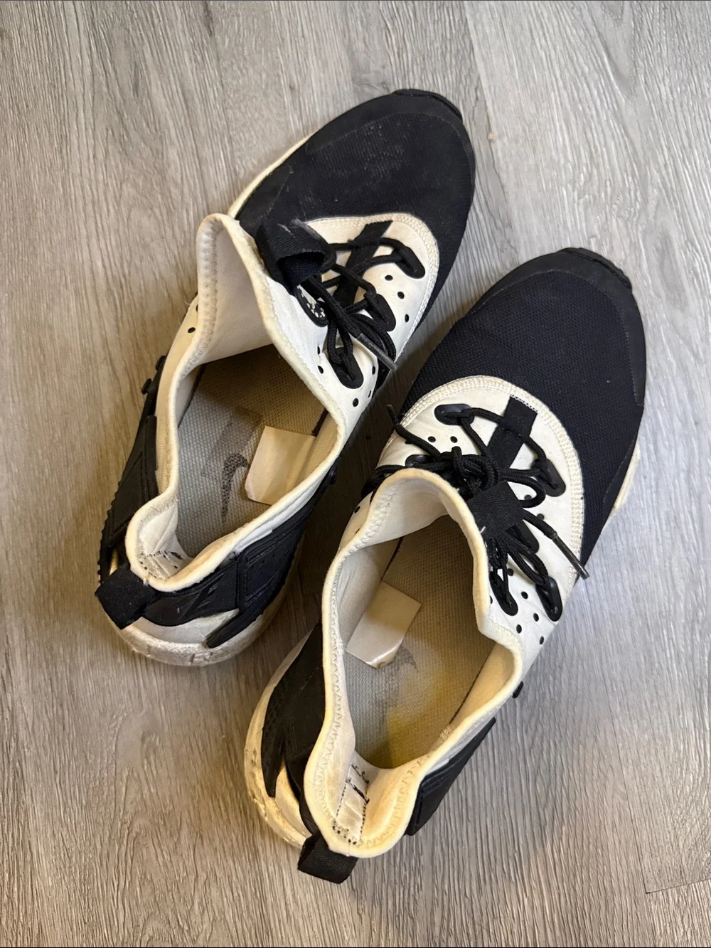 Nike Air Huarache Drift Black Sail White Sneakers AH7334-002 - size 10